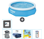 Paquete de piscina - bestway - alrededor - 305x305x76 cm + accesorios cb18