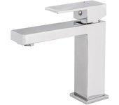 Valaz grifo de lavabo con apertura en agua fría monomando cuadrado cromado - serie muga