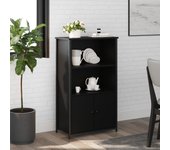 Aparador alto | aparador de comedor | armario de cocina madera de ingeniería negro 62x32x103,5 cm cfw79911