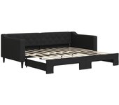 Sofá cama | cama para adultos nido tela negro 90x190 cm cfw621056