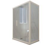 Mampara de ducha corredera 70x100 cm de pvc champán h 200 vidrio transparente mod. deco duo