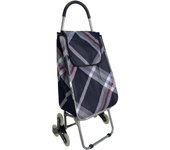 Carro de la compra con 6 ruedas para subir escaleras, carrito del mercado plegable, bolsa impermeable de 42l litros (negro)