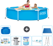 Paquete de piscina - intex - alrededor - 244x244x51 cm + accesorios a1443