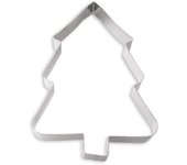 Decora sagoma abete di natale, acciaio inossidabile, argento, 28cm