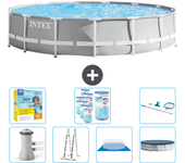 Paquete de piscina - intex - alrededor - 457x457x107 cm + accesorios cb52