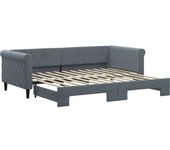 Sofá cama nido terciopelo gris oscuro 90x200 cm