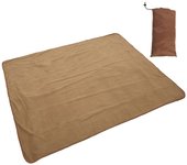 Manta de picnic impermeable y suave para acampar al aire libre con bolsa de almacenamiento (marrón)