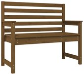 Banco de jardín | banco de exterior | silla de jardín madera maciza pino marrón miel 109x48x91,5 cm cfw804297