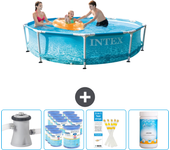 Paquete de piscina - intex - alrededor - 305x305x76 cm + accesorios cb85