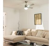 Ledkia ventilador de techo silencioso cygnus níquel 107cm motor dc wifi plateado