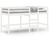 Cama alta de niños | cama individual escalera madera maciza pino blanco 90x200 cm cfw52305