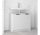 Mueble de baño blanco 64,5x33,5x59 cm madera contrachapada