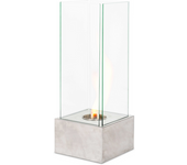 Chimenea de bioetanol de suelo lisa de cristal templado gris 25x25 cm 65h