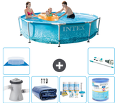 Paquete de piscina - intex - alrededor - 305x305x76 cm + accesorios a1368