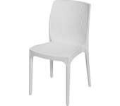 4x silla de poliratán sin reposabrazos, blanca, marca h&h
