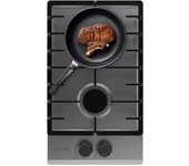 Placa de gas cecotec bolero squad g 2200f 5250w 2 fuegos cristal inox 29 cm