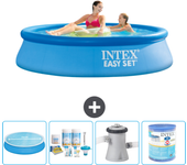 Paquete de piscina - intex - alrededor - 244x244x61 cm + accesorios a388