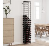 Botellero para 57 botellas hierro forjado negro 34x18x200 cm