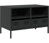 Mueble para tv | mueble de salón acero laminado en frío negro 68x39x43,5 cm cfw72903