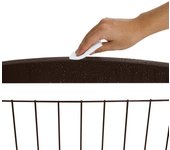 Succebuy barrera para perros autonoma 32 h x 96,5 w - plegable a 4 paneles, extensible, soporte de pie silencioso, uso interior