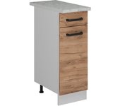 Vicco mueble bajo de cocina r-line, roble dorado, 30 cm et mármol