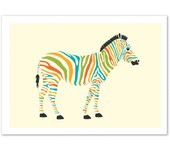 Art-poster - zebra - jazzberry blue - 50 x 70 cm