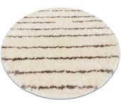 Alfombra fluffy 2371 circulo shaggy rayas - crema / beige circulo 160 cm