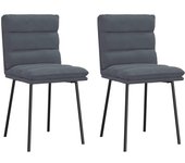 Pack 2 uds sillas de comedor | silla de cocina terciopelo gris oscuro cfw77784