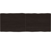 Tablero mesa madera tratada borde vivo marrón 160x60x(2-6) cm