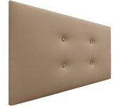Dhome cabecero de polipiel premium pro con 2 hileras de botones cabezal tapizado cama lujo (marrón claro, 105cm)