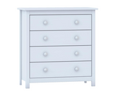 Cómoda tabac 4 cajones en acabado madera de pino blanco translucido 78 cm(alto)75 cm(anch