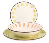 Vajilla 18 pzas stonware decorada marca non