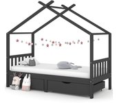 Maison exclusive - estructura de cama infantil y cajones madera pino gris 90x200cm