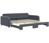 Sofá cama nido terciopelo gris oscuro 100x200 cm