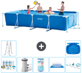 Paquete de piscina - intex - rectángulo - 450x220x84 cm + accesorios a279