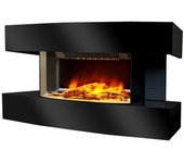 Chemin arte 184 chimenea de salón con efecto de llama ultra realista, negro