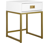 Beliani mesa auxiliar blanco/dorado 40 x 40 cm largo