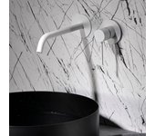 Imex - grifo monomando lavabo empotrado | grifo baño mezclador agua fria y caliente | serie milos stick | color blanco mate