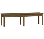 Banco jardín | banco de exterior | silla de jardín 2 plazas madera maciza pino marrón 159,5x44x45 cm cfw755494