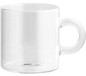 6x tazas de café h&h nuovola en vidrio borosilicato transparente cc 110.