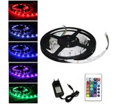 Tiras led luces led habitación rgb 5050 tira led mando a distancia perfecta para decoración 3 metros 30 led 24 mandos a distancia