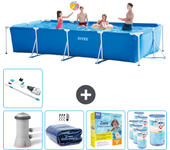 Paquete de piscina - intex - rectángulo - 450x220x84 cm + accesorios cb26