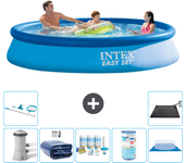 Paquete de piscina - intex - alrededor - 366x366x76 cm + accesorios a1034