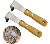 Raspador de corteza de jardinería manual, herramienta de raspado de árboles multifuncional forjado, 2 uds.