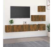 Mueble de pared para tv | mueble de salón | mesa de tv madera contrachapada roble ahumado cfw73264