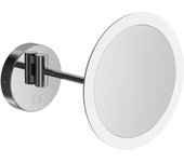Inda - espejo de aumento articulado 3x redondo de pared con luz led cromo