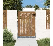 Puerta de jardín | puerta para valla acero corten diseño bambú 85x125 cm cfw28173