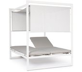 Tumbona konnor isla blanca para tomar el sol para jardín y piscina, dosel reclinable