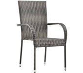 2 piezas sillas de jardín | silla de exterior | sillon jardín apilables ratán sintético gris cfw599654