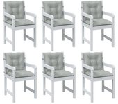 Cojines para silla respaldo bajo 6 ud tela gris claro melange v0423 100 x 50 x 7 cm / gris